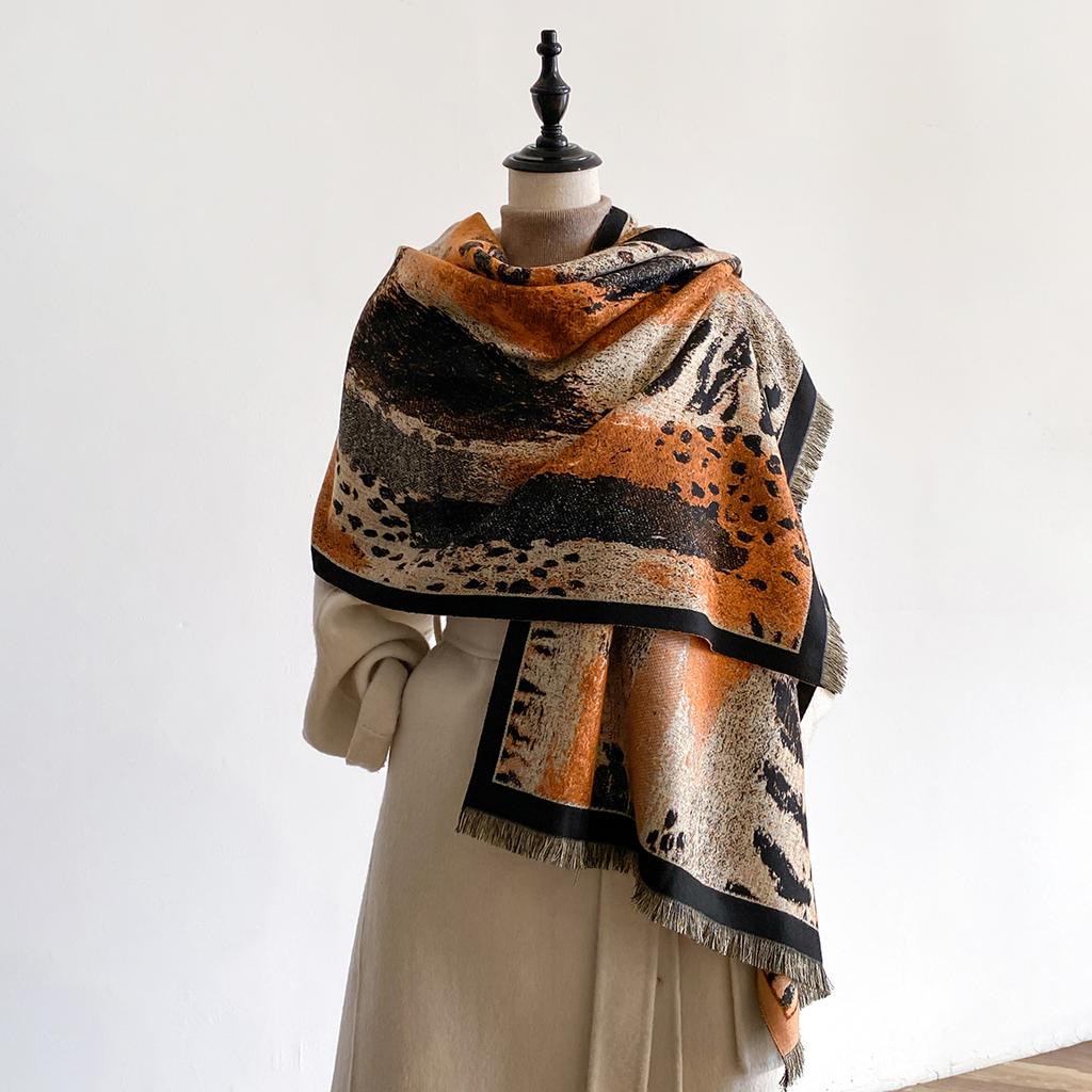 Ladies 2025 Latest Design Winter High Quality Two Sided Jacquard Cashmere Scarves Women Thicken Wrap Shawl Imitation cashmere Sc