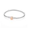 Originale 925 Sterling Sølv Armbånd Armbånd Krystallkule Kjærlighet Hjertelås Perler Charms Moments Armbånd For Kvinner DIY smykker