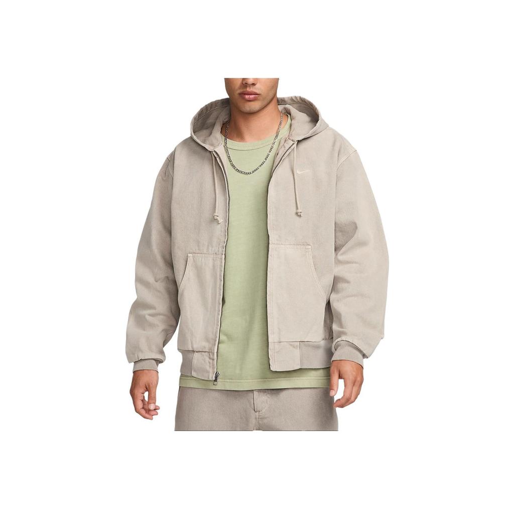 Nike Logo Solid Color Outdoor Casual Sports Zip-Up Hooded Jacket Men Jackets Light-Iron-Ore-Gray FZ6576-014