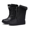 Rain Boots Camouflage Snow Men Boots Rain Shoe Outdoor Waterproof with Fur Plush Warm Male Casual Mid-Calf Work Motorcycle Boots