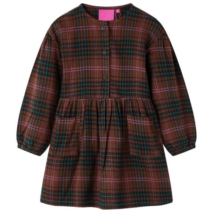 Robe pour enfants à manches longues cognac 5 dimensions disponibles