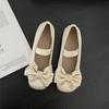 Low Heel Light Mouth Silver Single Shoes Women's 2025 Spring and Autumn New Soft-soled Ballet Shoes Retro French Mary Jane Shoes