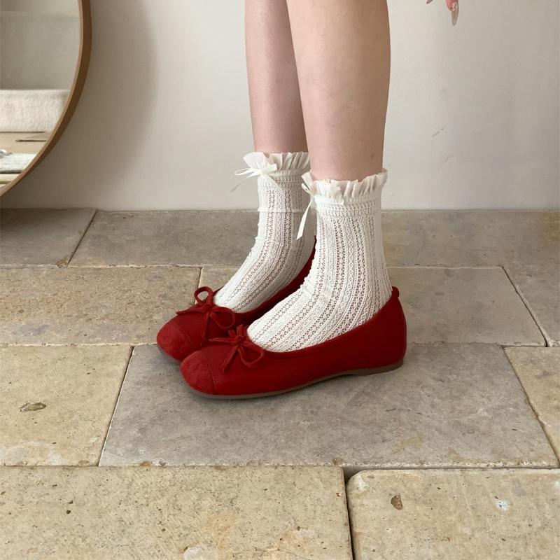 Women's Ballet Flats 2026 Autumn Soft Bottom Butterfly Knot Shoes Increased Height Design Casual Spring Fashion Flat Shoes