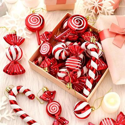 6Pcs Candy Christmas Decoration Xmas Tree Hanging Ornament Home Room Decor Navidad New Year Gift Accessories Children's Toys