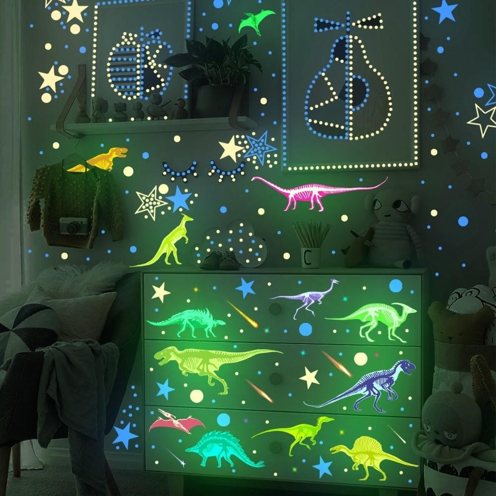 Glow in The Dark Luminous Dinosaur Wall Sticker Self-adhesive Bedroom Decoration Room Decals Removable