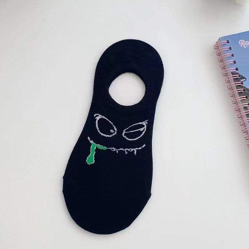1/5 Pairs Cartoon Funny Boat Socks Women's Socks Summer Thin Invisible Low-Cut Cute Short Socks Trendy Monster