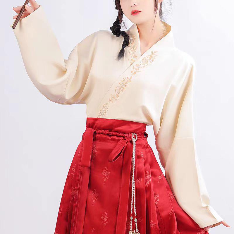 2024 Autumn Women's Phoenix Dance Print Hanfu Set - Ming Dynasty Inspired Chinese Daily Wear