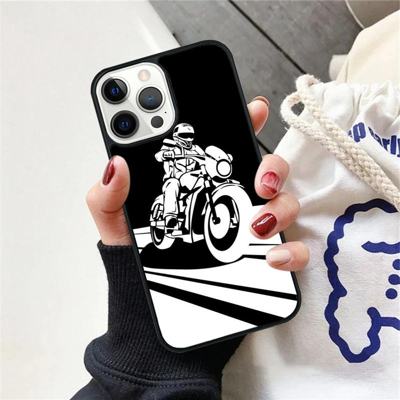 

Motorcycle Heartbeat Phone Case For iPhone 17 Air 15 16 Cover 11 13 14 Pro Max 12 Plus Max Fundas iPhone 17pro max
