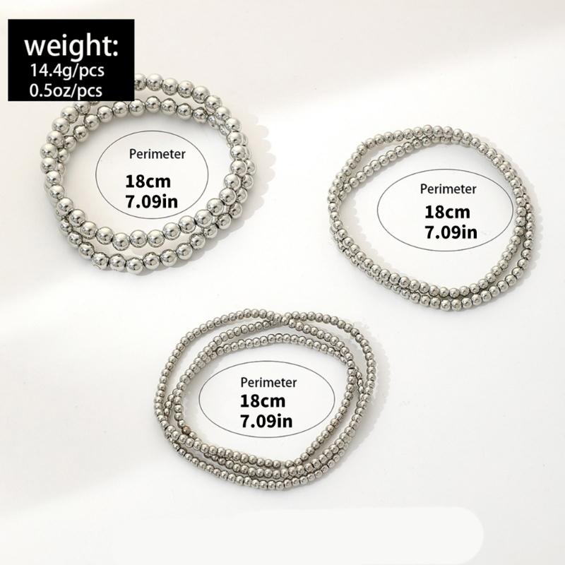 Módní náramky z geometrických korálků ve zlatém odstínu, 7 kusů, přenosné a pohodlné, pro moderní dámy