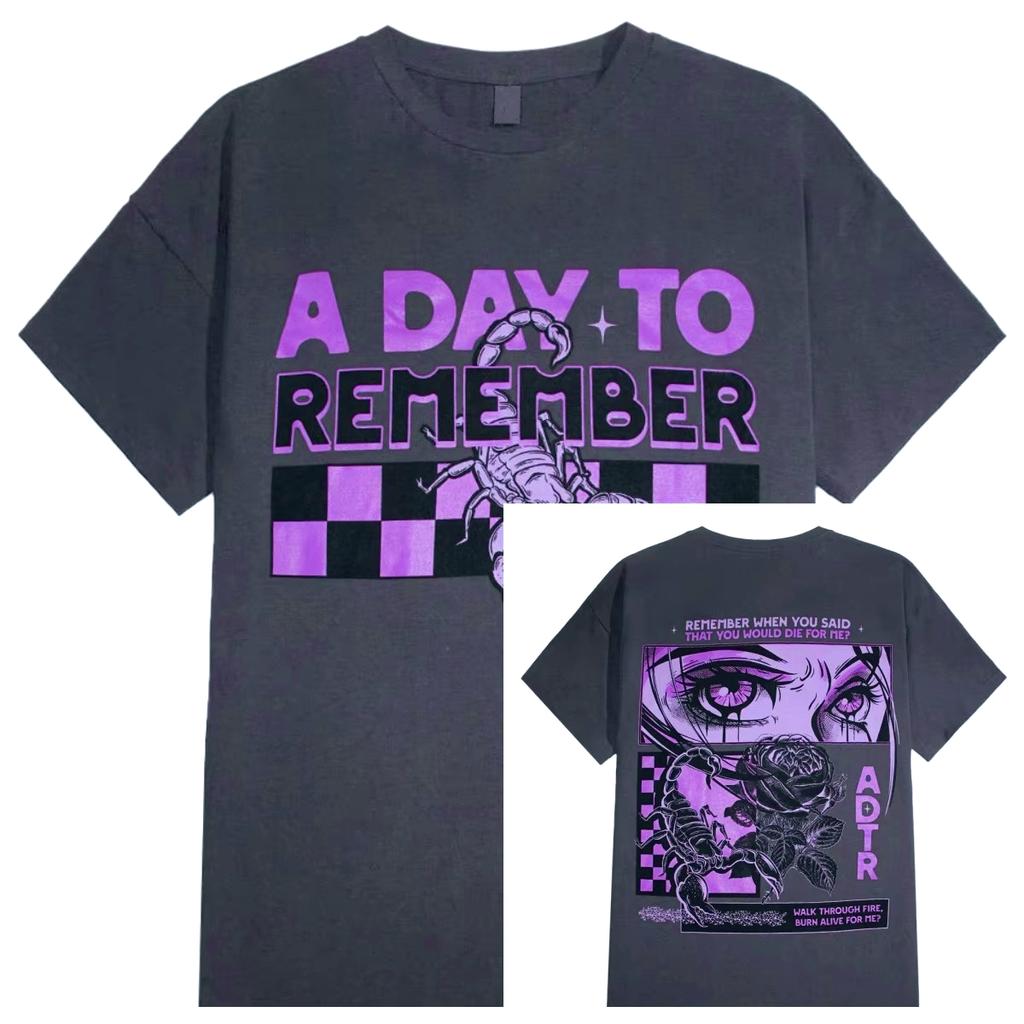 Top A Day To Remember Cotton Band Shirt Unisex Summer Short Sleeve Fashion Tee Hip Hop Streetwear Oversized Tshirt