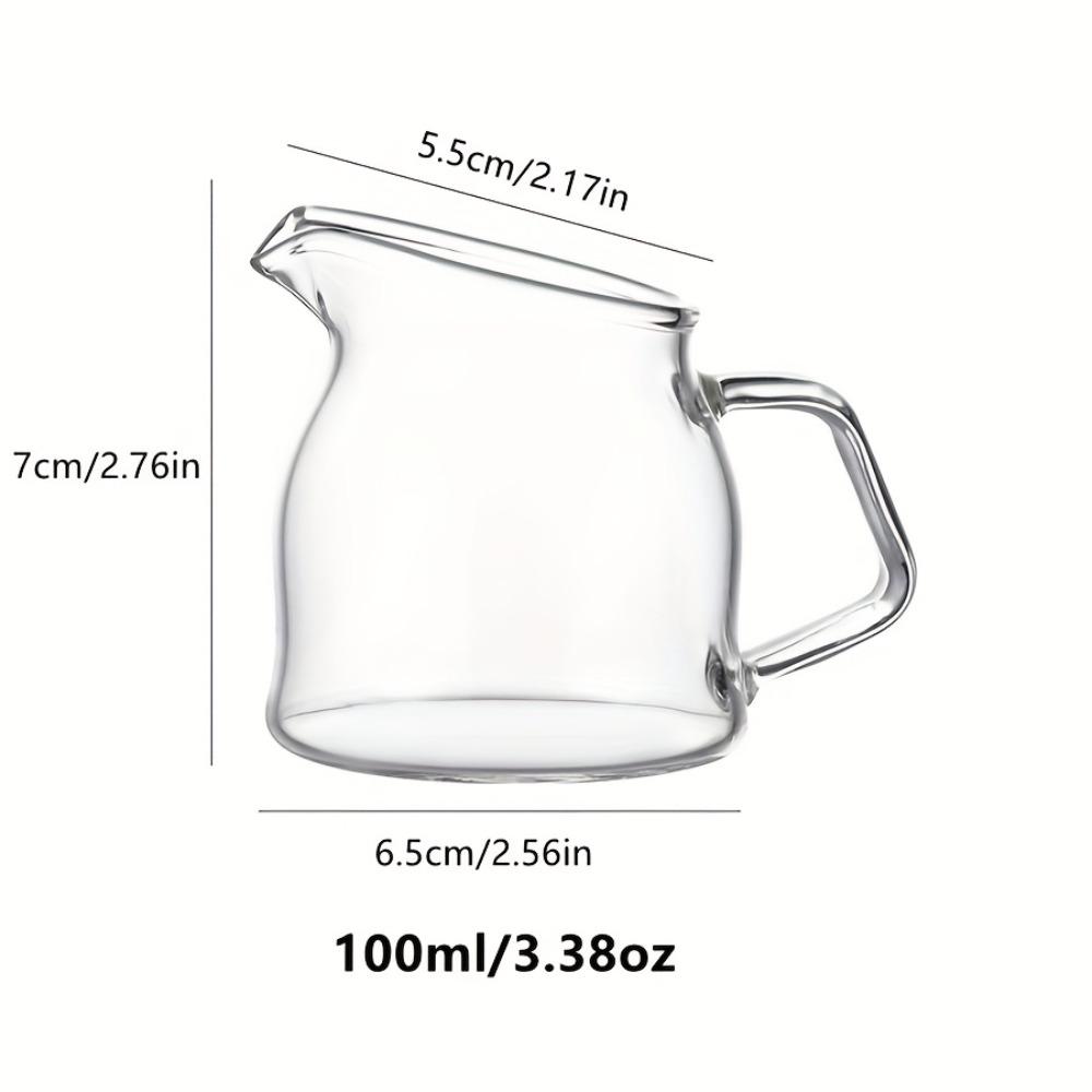 

Glass Sauce Boat with Slanted Spout, Mini Milk Creamer for Steak Coffee Honey, Western Dining Condiment Pot