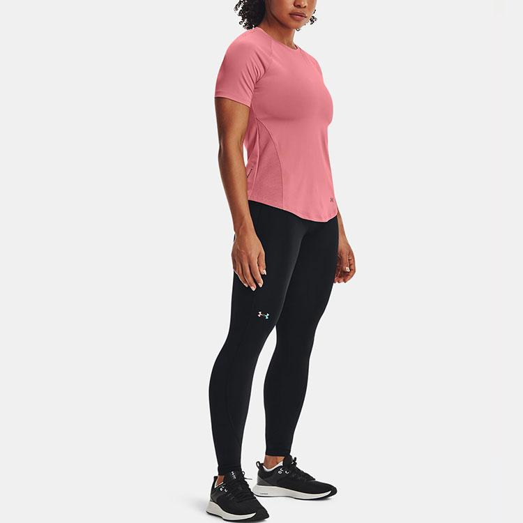 Under Armour Training Solid Slim Fit Straight T-Shirt Women Tops Pink 1368366-663