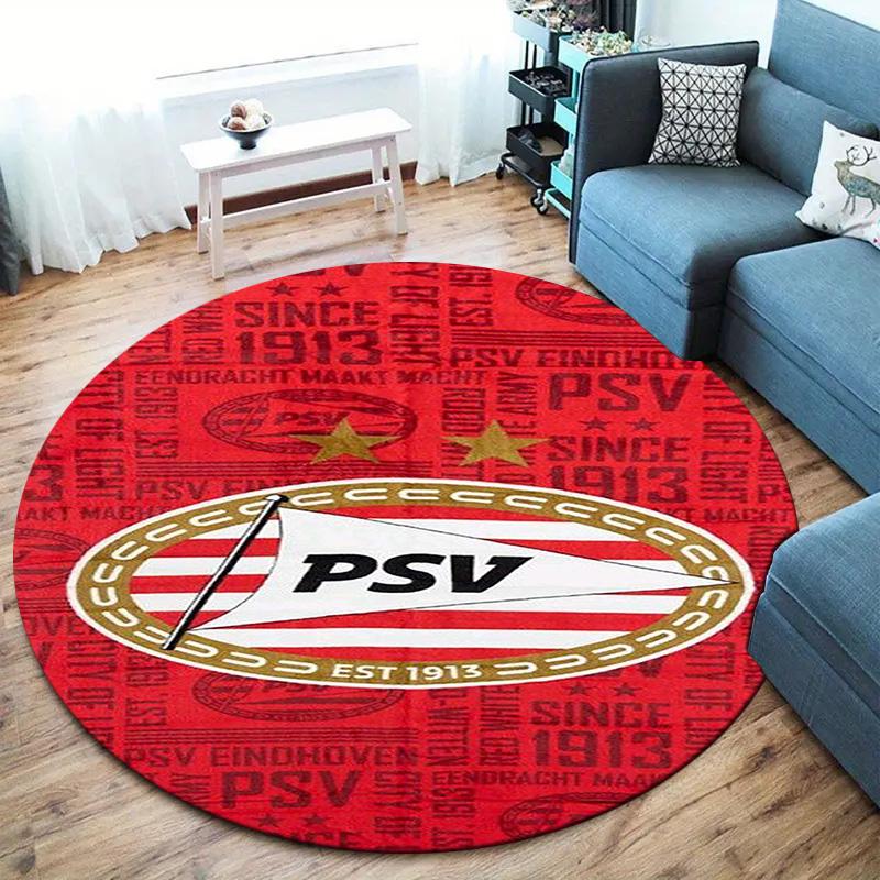 Philips Sport Vereniging Round Area Rug,Carpet Rug for Living Room Bedroom Sofa Playroom Decor,Non-slip Floor Mat