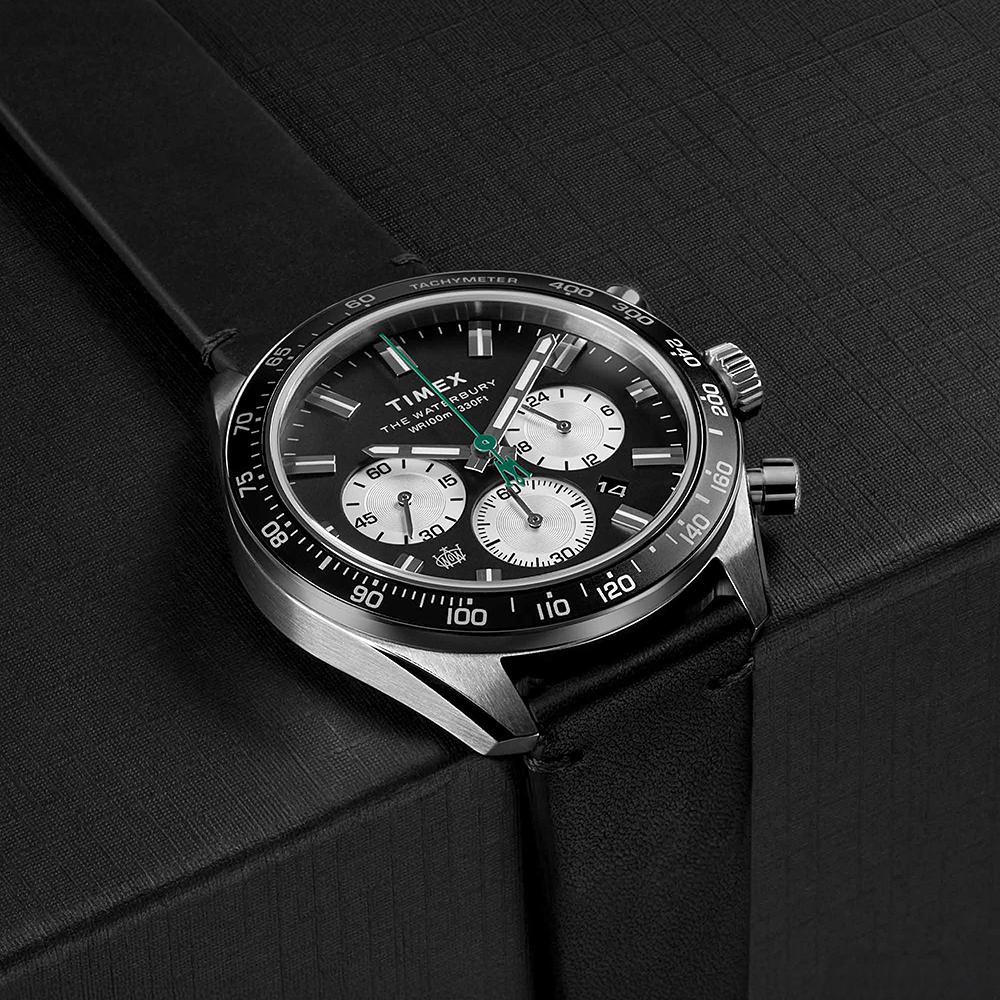 [Timex] Waterbury Chronograph Men's Leather Watch 41mm TW2V42500