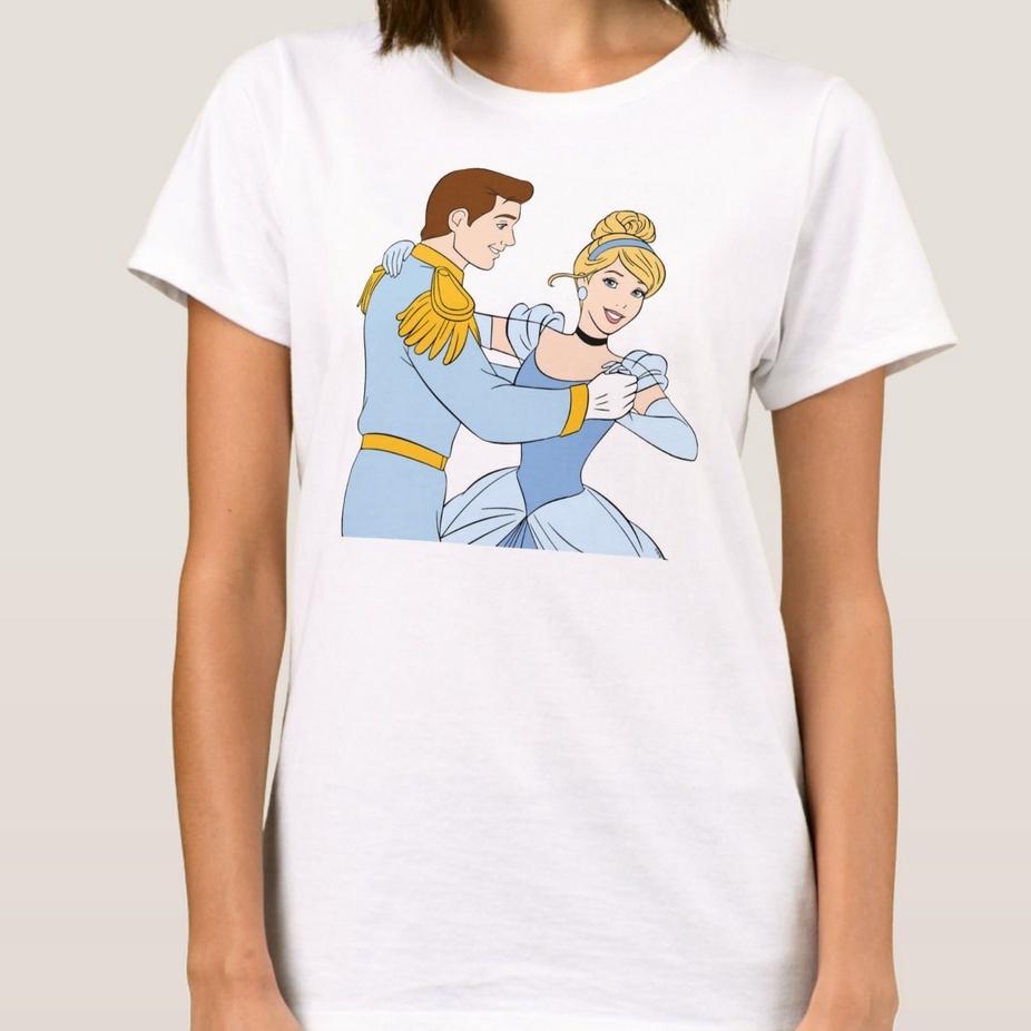 Cinderella Animation Summer TShirt Womens Clothing Casual Loose Comfortable Short Sleeve Unisex Women Cotton Comfortable and Soft