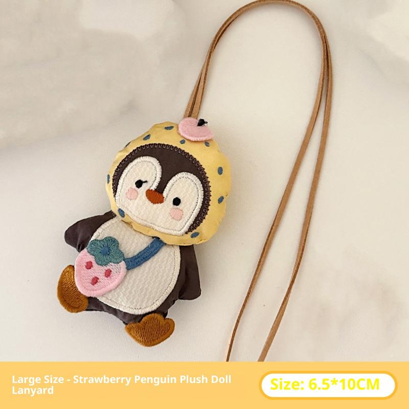 Cute Penguin Doll Plush Pendant Keychain Creative Cartoon Lanyard Necklace Stuffed Doll Toys Funny Backpack Decoration Gifts