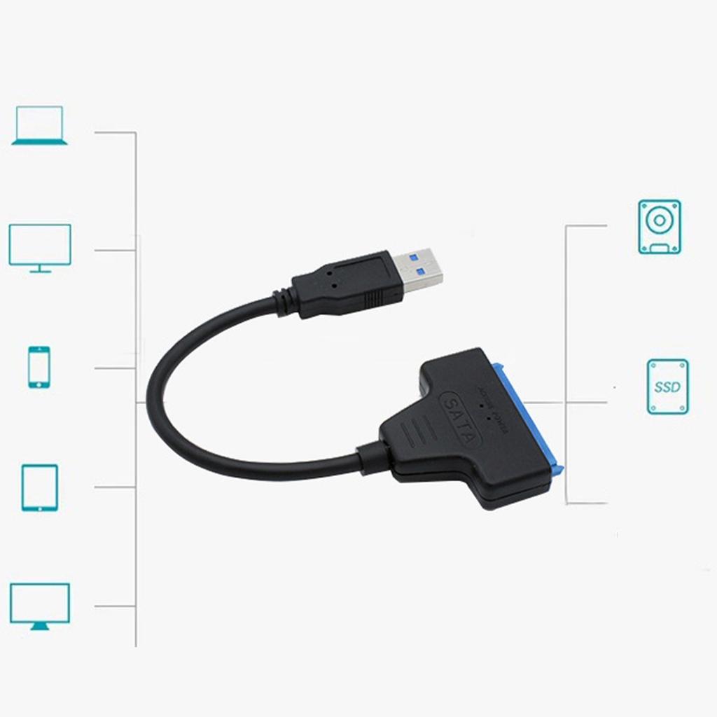Tragbares 2,5-Zoll-Festplatten-Konverterkabel USB-gespeistes Kabel 2,5-Zoll-SATA-Adapterkabel 20 cm für einfaches Plug & Play