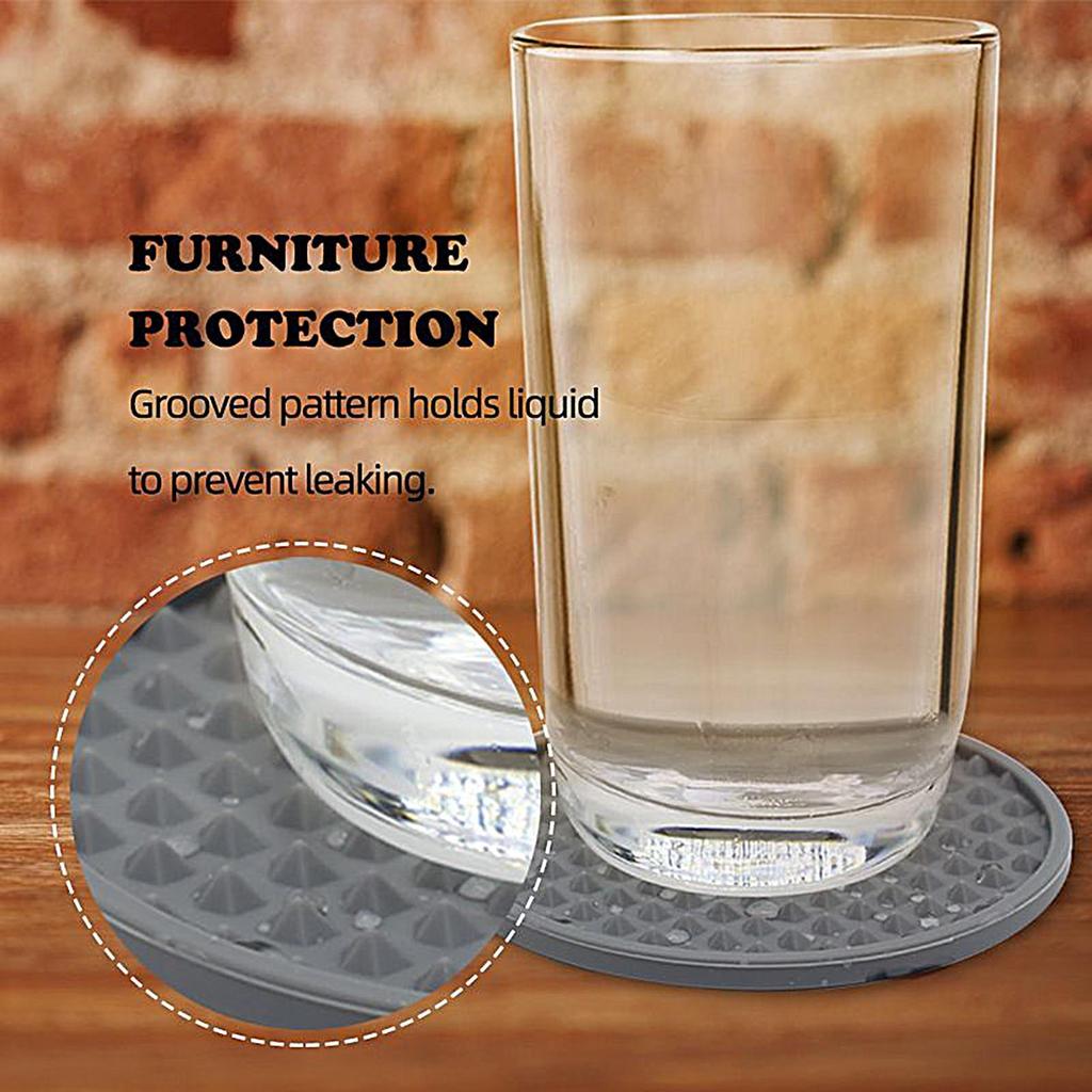 Silicone Coasters Set of 6 with Holder - Non-Slip, Heat-Resistant Drink Pads for Dining Table, Kitchen, Office, Bar & Home Decor