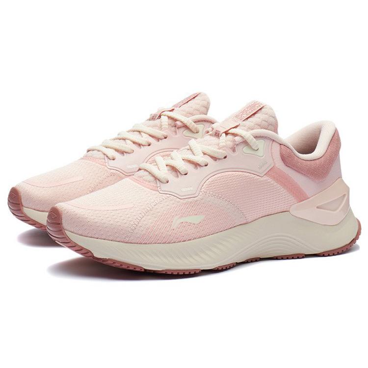 Li Ning YueYing Element Abrasion Resistant Breathable Low Top Running Shoes Women's Peach Orange Pink ARHR188-3