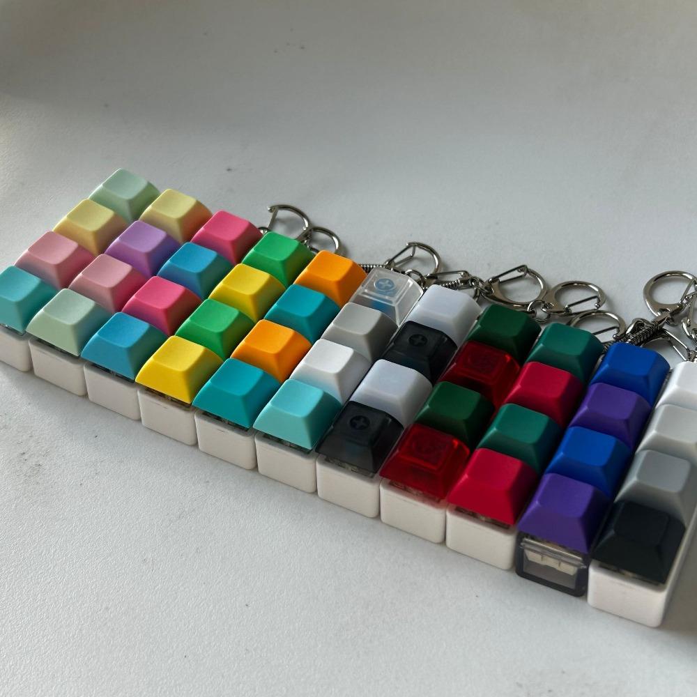 

Keys Button Fidget Keychain DIY Keyboard Pinch Toy New Clicker Toy Adult I