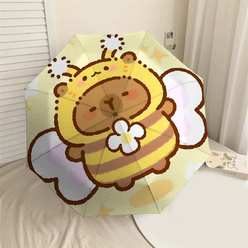 

1PC Bee Flower Umbrella-8-Rib Reinforced, Automatic Open, Lightweight & Durable, Cute Fashion Accessory for Outdoor-Y0342