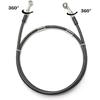 AN3 M10 Black Stainless Steel Braided Motorcycle Brake Line Oil Hose Pipe 360-degree rotatable Stainless Steel Fitting for Motocross Pit Dirt Street