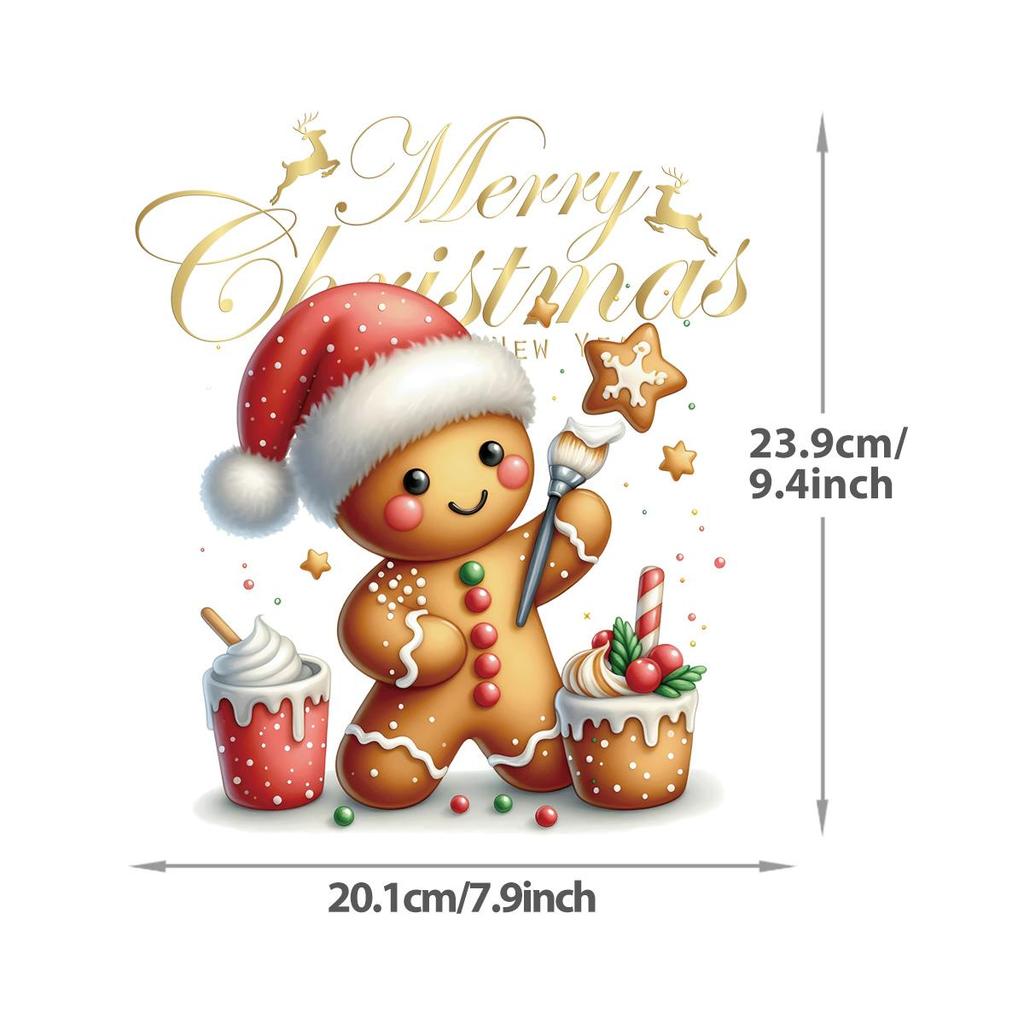 Beautiful Christmas ironing patches, cute gingerbread Diy T-shirts, clothes, stickers, sweatshirts, hats, heat transfer heat-pressed stickers
