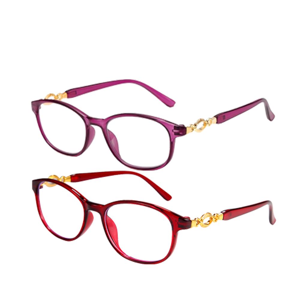 2PCS Anti-Fatigue Reading Glasses - HD Resin Lenses Blue Light Blocking Metal Hinge for Men & Women