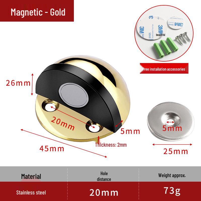 No-Drill Anti-Collision Rubber Door Stopper for Glass Doors - Hole-Free, Anti-Theft, Turtle Top Design