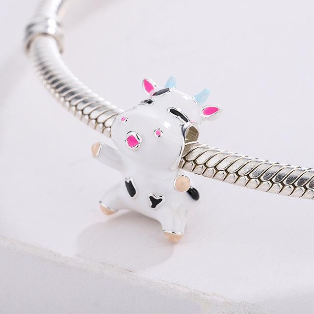 Finecopper Fit Original Bracelet Europe Cute Cartoon Doll Series Dangle Charm Beads Necklace Pendant Diy Women Jewelry Gift