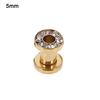 1Pc Stainless Steel Rhinestone Inlaid Plating Ear Plug Earring Piercing Jewelry