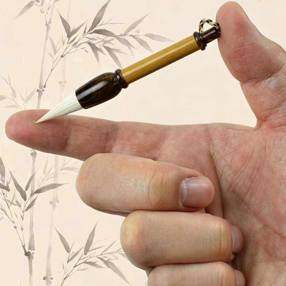 9cm Size Mini Chinese Calligraphy Brush Bamboo Handle Traditional Ink Writing Brush Daily Practice