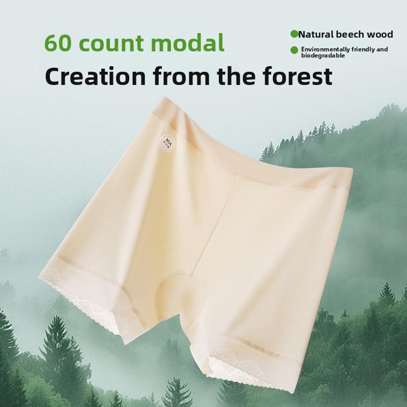 Ropa Interior de Seguridad de Dos en Uno para Mujer, Talla Grande, Primavera y Verano, Seda de Morera, Refuerzo en la Entrepierna, Anti Salida de Luz en las Suelas