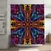 Colorful Bathroom Shower Curtain Abstract Artistic Design for Home Decor 3D Printed Waterproof Fabric In Pink, Yellow, Blue, Red