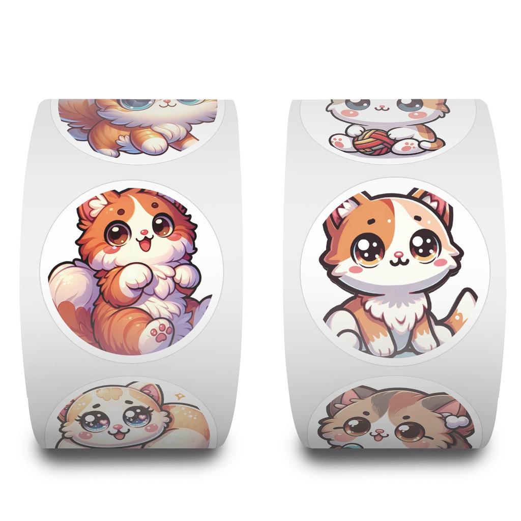 500 Cute Cat Animal Stickers - Perfect for Kids' DIY, Suitcases, Scooters, Water Bottles, and Diaries.