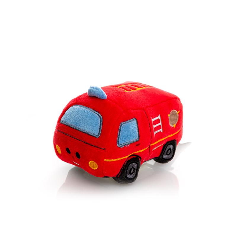 11cm Plastic Wielen Transport Auto Pluche Speelgoed Gevuld Kan Lopen Taxi Pick-up Ambulance Brandweerwagen Kussen Kalmerend Cadeau