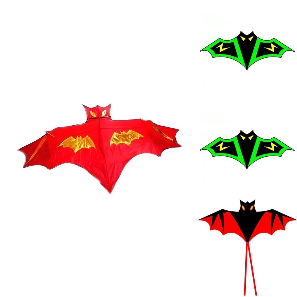 Large Triangle Bat Kite With Handcrafted Grid Fabric For Kids And Adults