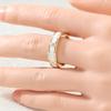 Dazzling Inlaid White CZ Women's Ring Trendy Gold Color Geometry Pattern Daily Wear Party Jewelry Anniversary Gift