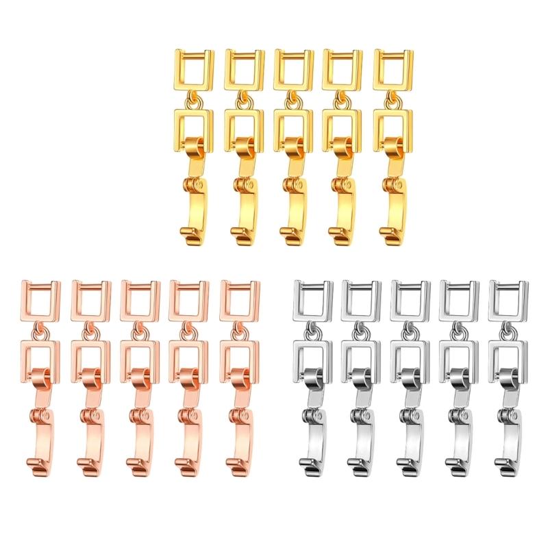 5Pieces Foldover Extension Jewelry Clasp Necklace Bracelet Extenders Craft Jewelry Making Supplies Easy To Use