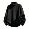 DeRong Sweatshirt Men's Half Turtleneck Long-sleeved T-shirt Men's Casual Men's Solid Color Bottoming Shirt Men