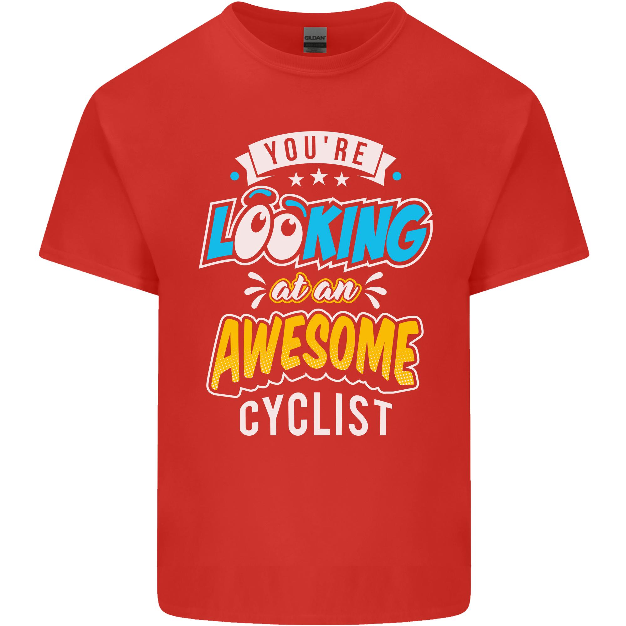 Cycling Looking at an Awesome Cyclist Unisexs Light Cotton TShirt S