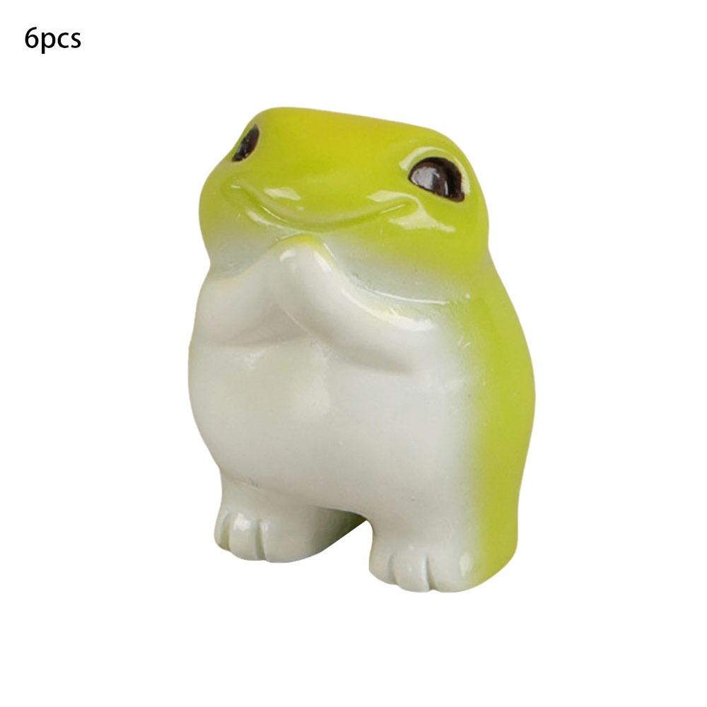 6pcs Cute Small Charms Resin Charms Handmade DIY Animal Pendant Funny Miniature Frog Figurines Jewelry Making