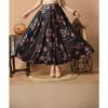 Morho Printed Black Laycra Blend Skirt Indian Women Summer Wear Long Skirt Dress