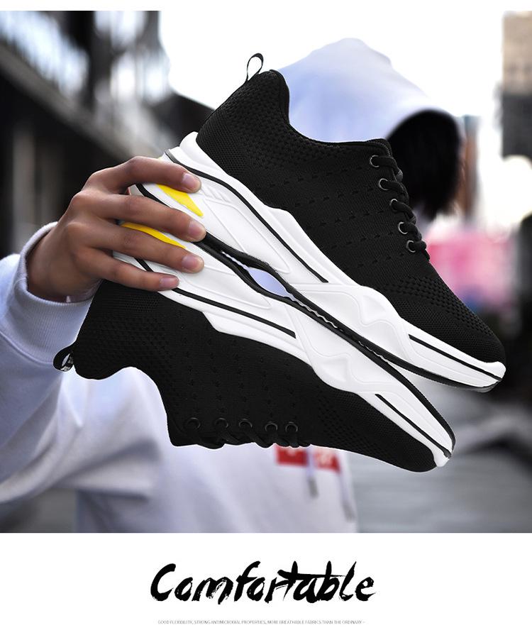 Men's Summer Height-Boosting Breathable Mesh Sneakers (8cm/6cm Hidden Heel) Korean Style Casual Running Shoes