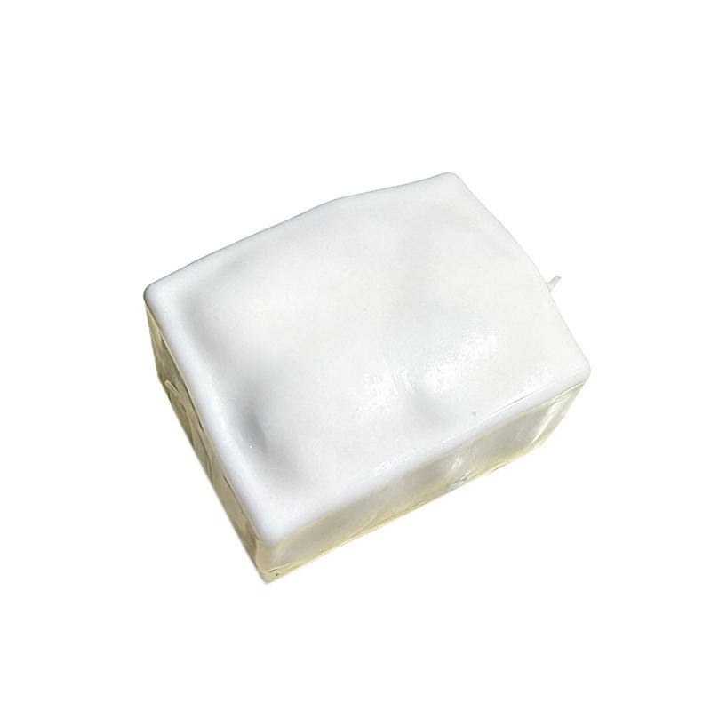 Tofu Shaped Squeezable Fidget Toy Soft Stretchy Texture Crisp Sound For Stress Relief Home Office Use