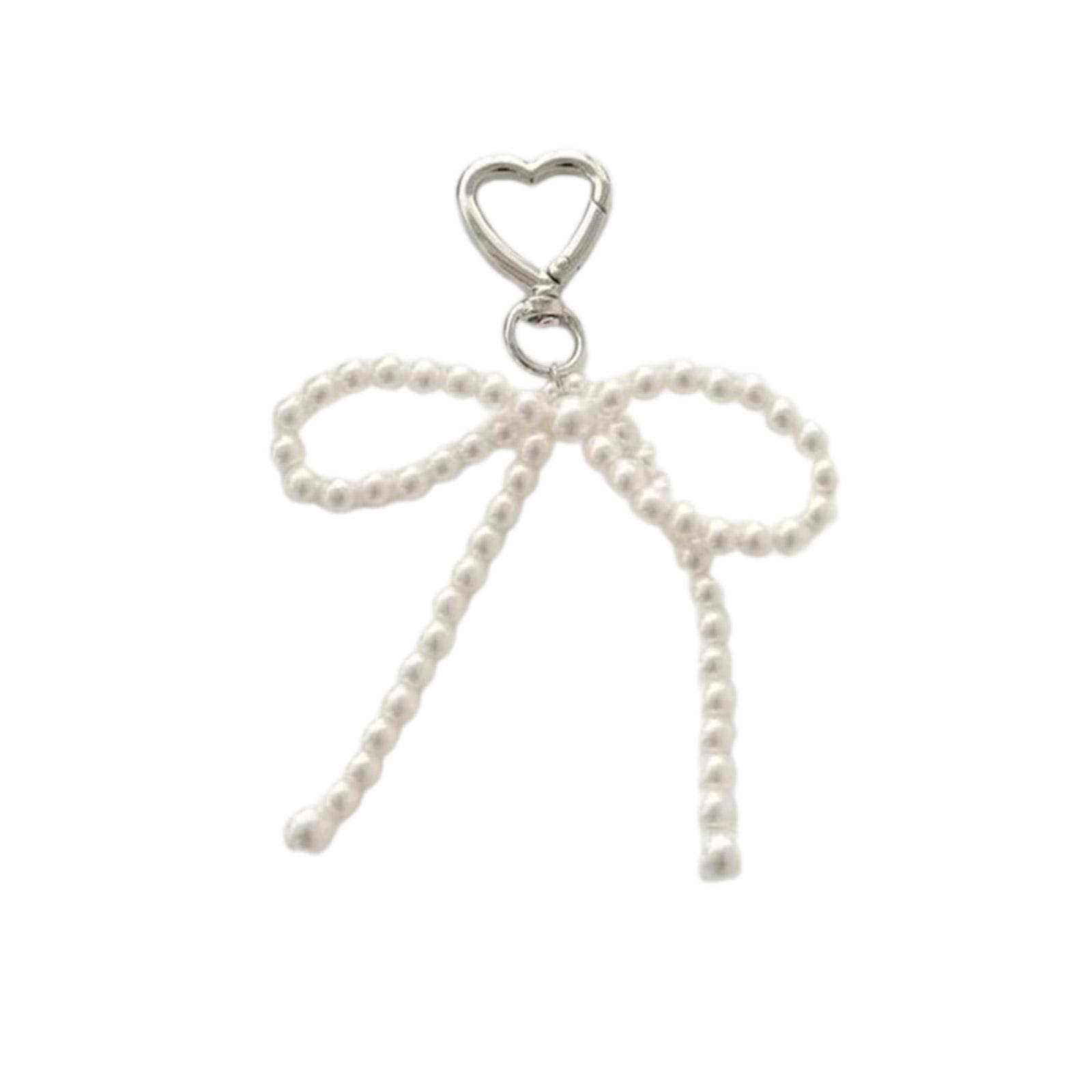 

Butterfly Knot Phone Lanyard Beaded Phone Charm Wrist Strap Anti-Lost Chain Cellphone String Straps Bowknot Ornament белый