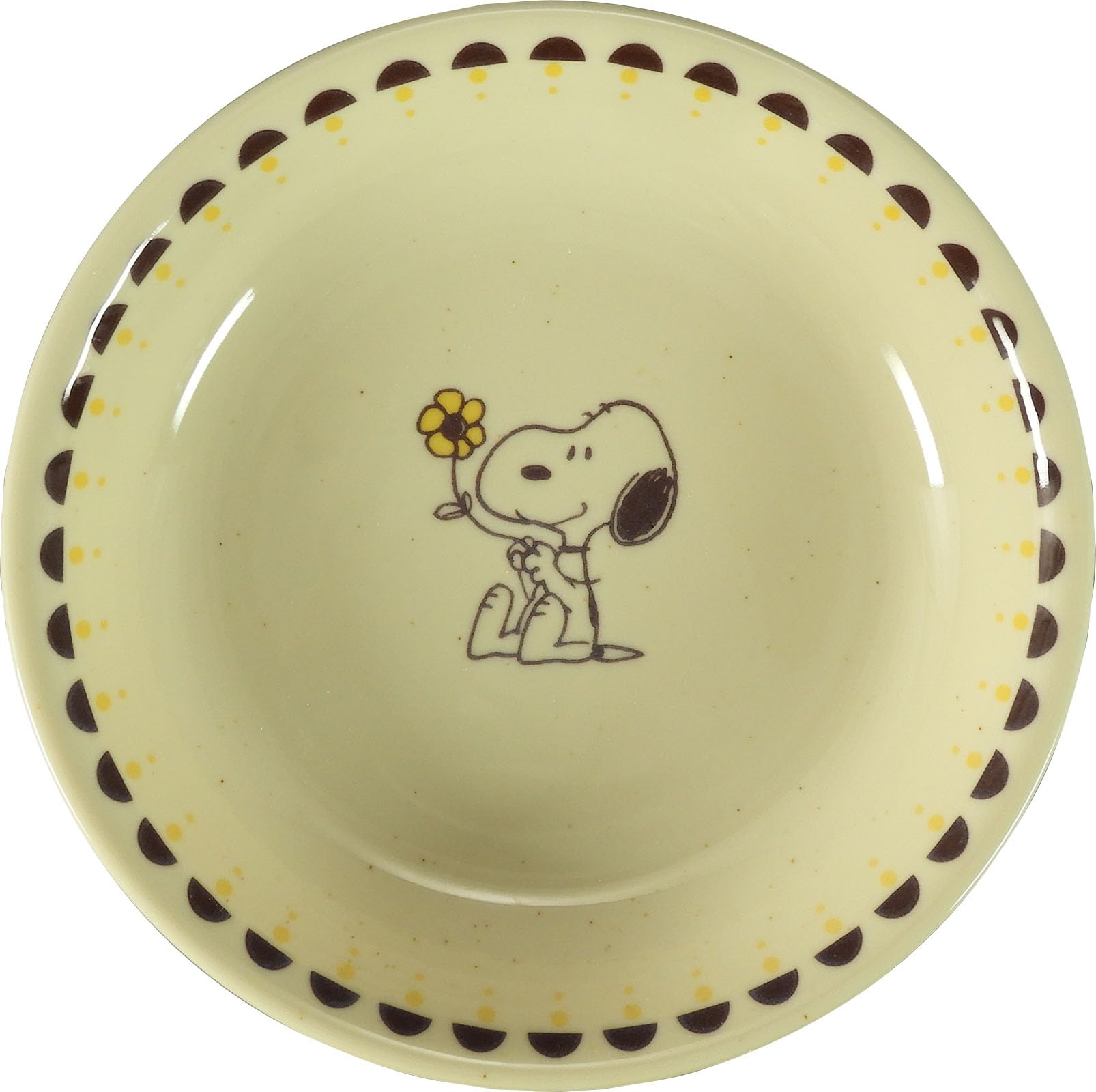 

PEANUTS Snoopy Ceramic Pasta Plate Curry Plate Diameter x Depth 4cm Microwave Dishwasher Safe Yellow Made in Japan Yamaka Shoten (Peanuts) 21.5cm
