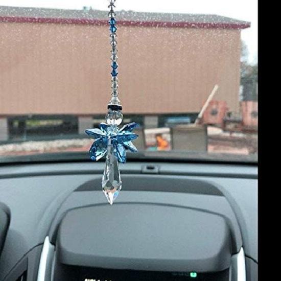 Sparkling K9 Crystal Glass Crystal Car Hanging Rainbow Suncatcher Beautiful Balcony Garden Hanging Ornament A13