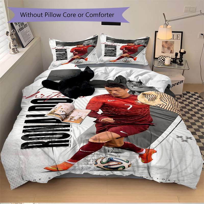 3Pcs Ronaldo'S Football Legacy Bedding Sets For All Sizes New 3D Printed Bed Cover Comforter Duvet Cover Pillowcase Bedroom Decoration