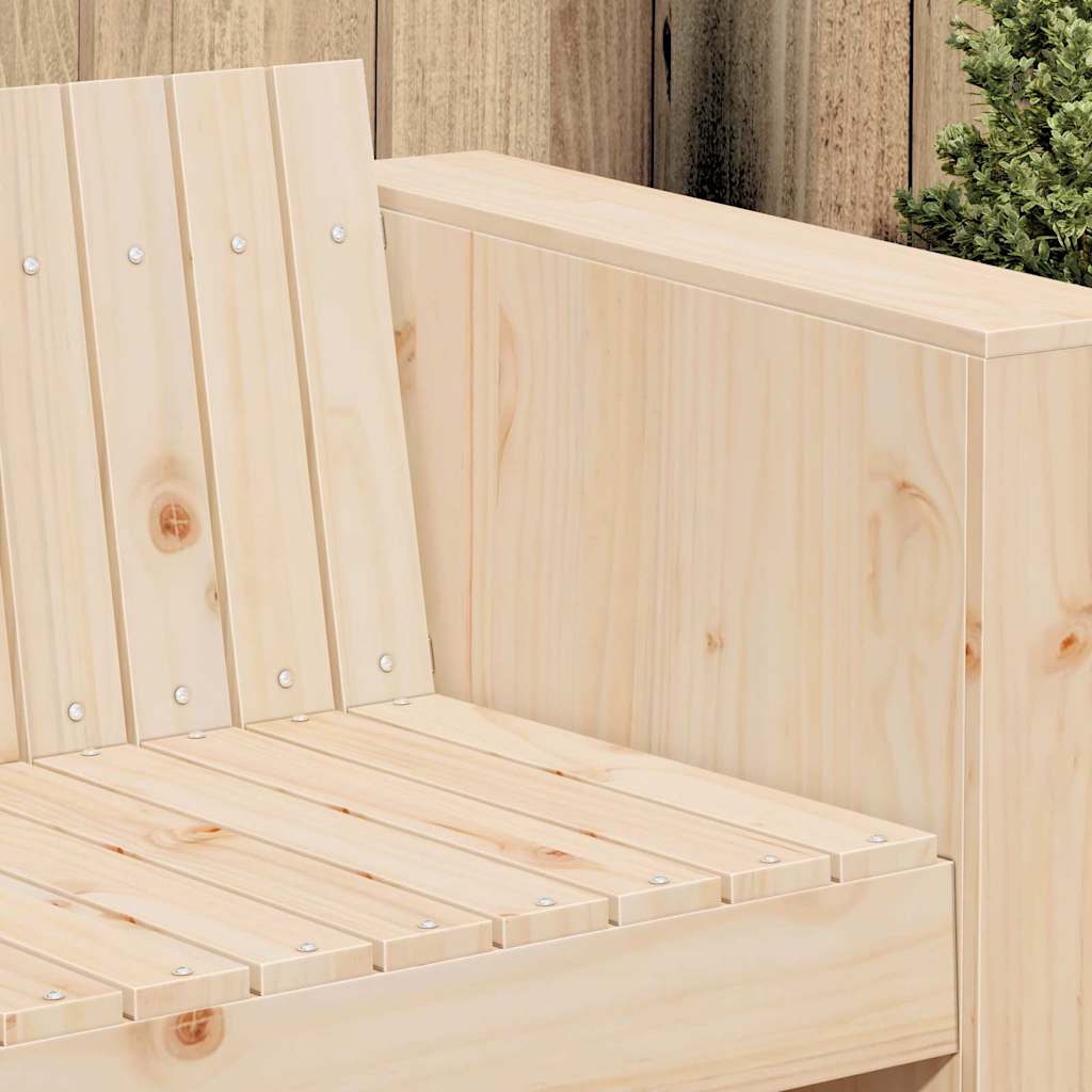Garden Sofa Natural 134 X 60 X 62 Cm Solid Pine Wood